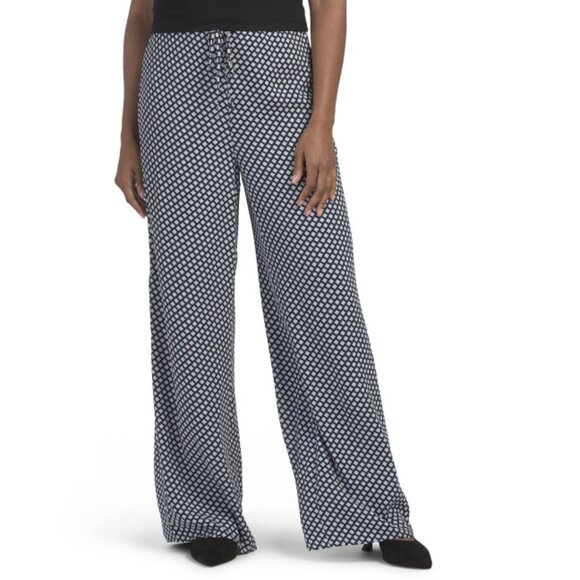 THEORY sapphire Drawstring Waist Geo Print Pants - Picture 1 of 2